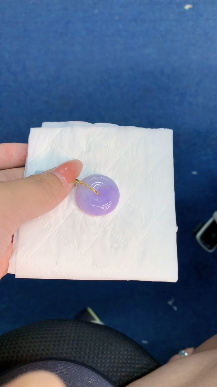 翡翠18K金镶嵌吊坠(不含链)1