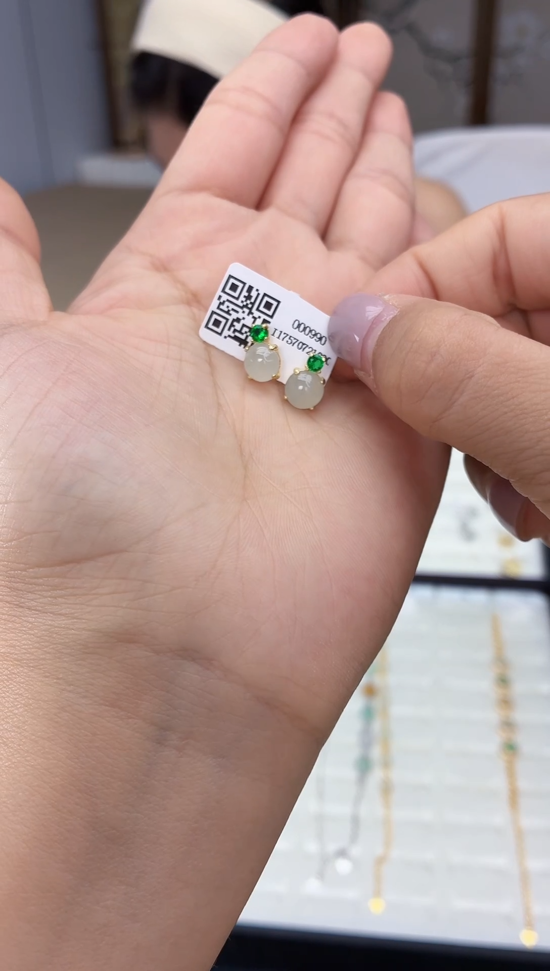 银S925镶嵌翡翠耳饰11111111111