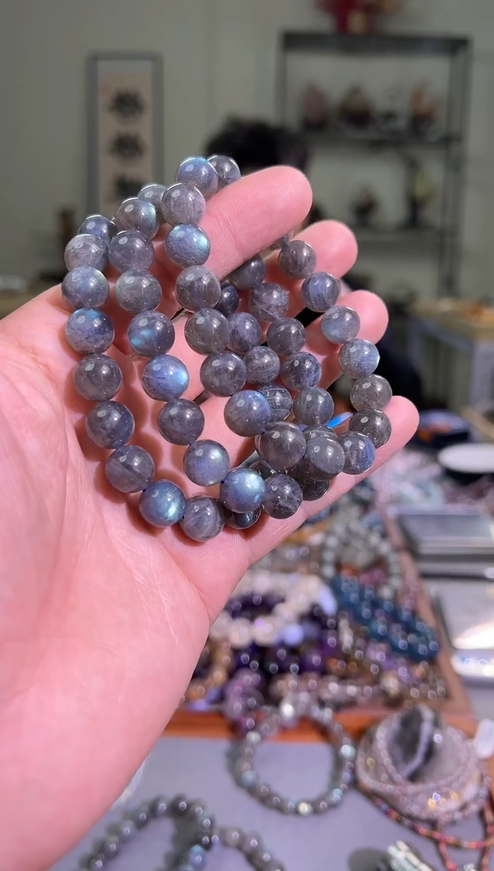 【闪购商品】拉长石手串未镶嵌10+mm灰月光手串（多样性发其一）