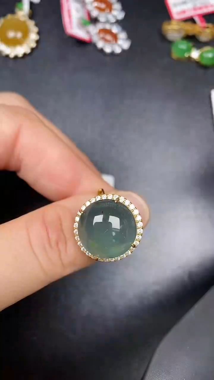 银S925镶嵌戒指翡翠1750