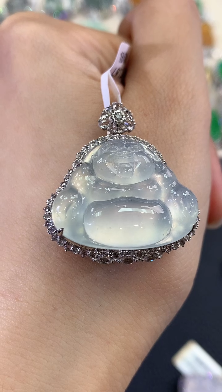 【闪购商品】翡翠吊坠(不含链)18K金镶嵌C190    