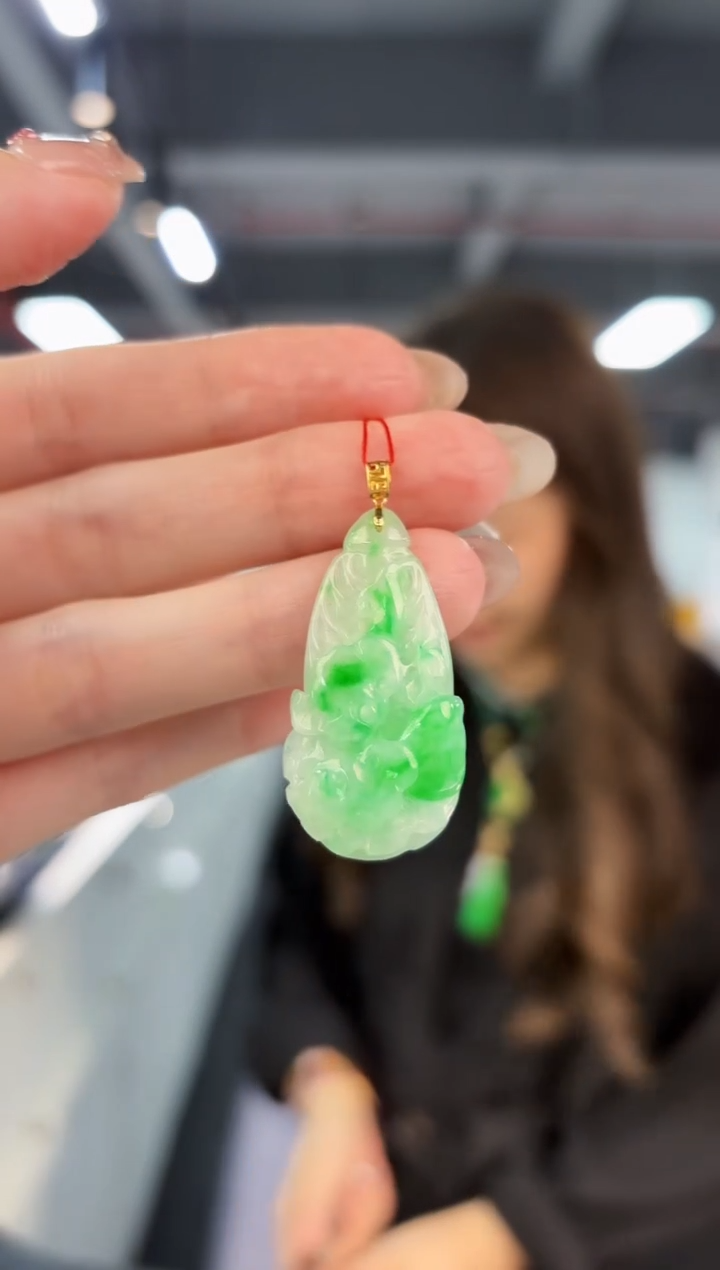 【闪购商品】翡翠颈饰18K金镶嵌缅料A货/支持复检/一件