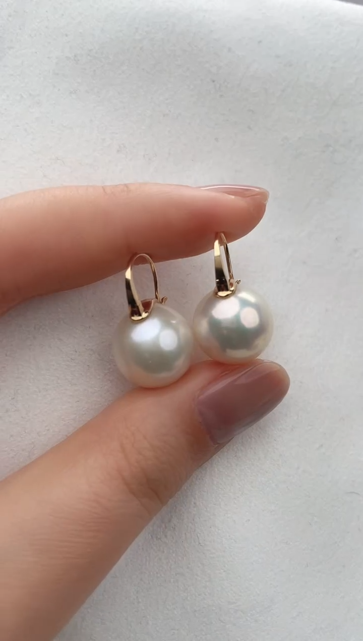 【闪购商品】淡水珍珠耳饰18K金镶嵌1