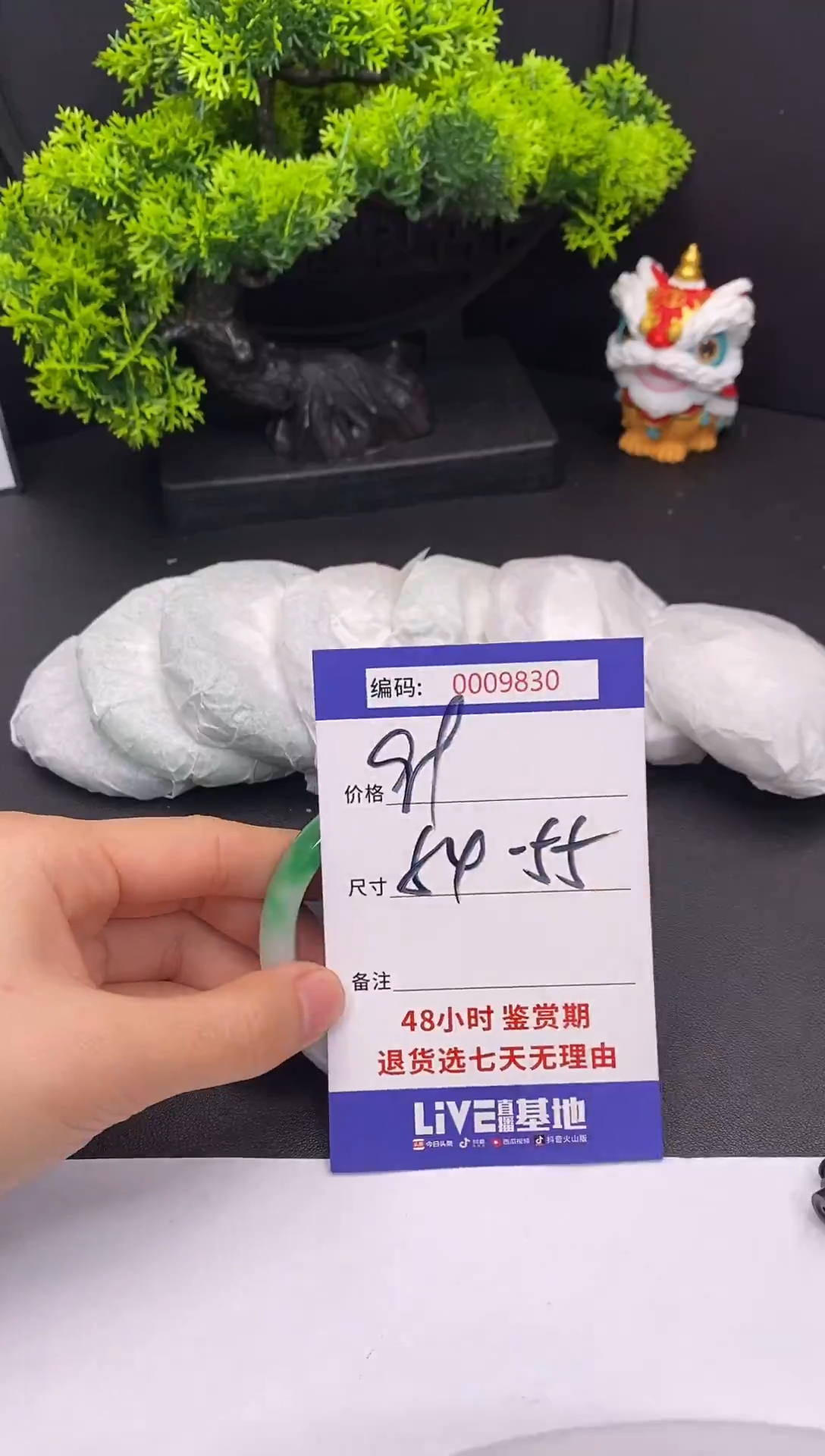 未镶嵌手镯翡翠0009830