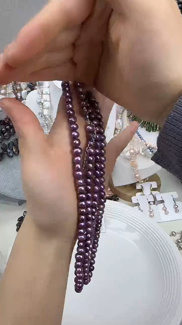 项链银S925镶嵌淡水珍珠1