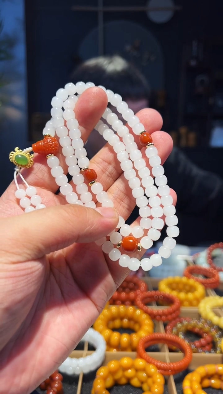 未镶嵌手串和田玉7+精圆108