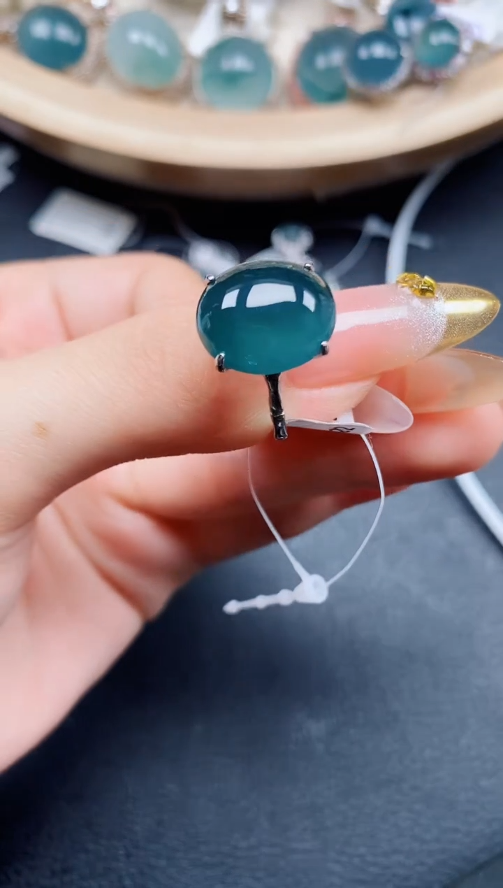 【闪购商品】翡翠戒指银S925镶嵌翡翠
