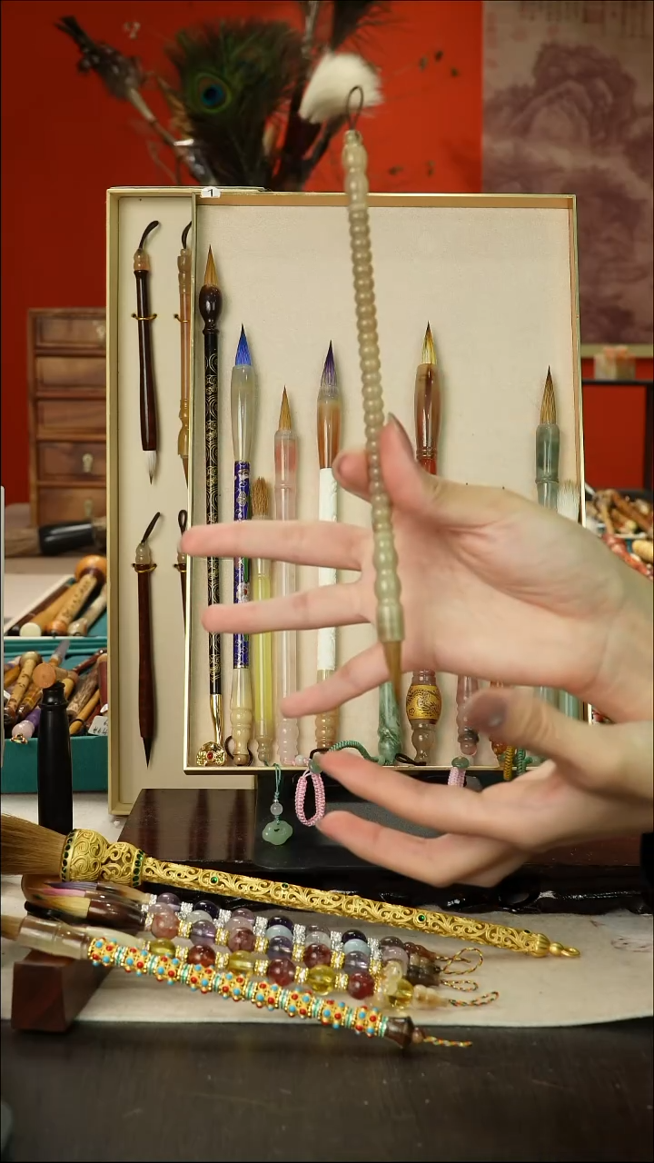 403号闪孤品高货毛笔链接 清水试笔 蘸墨不退