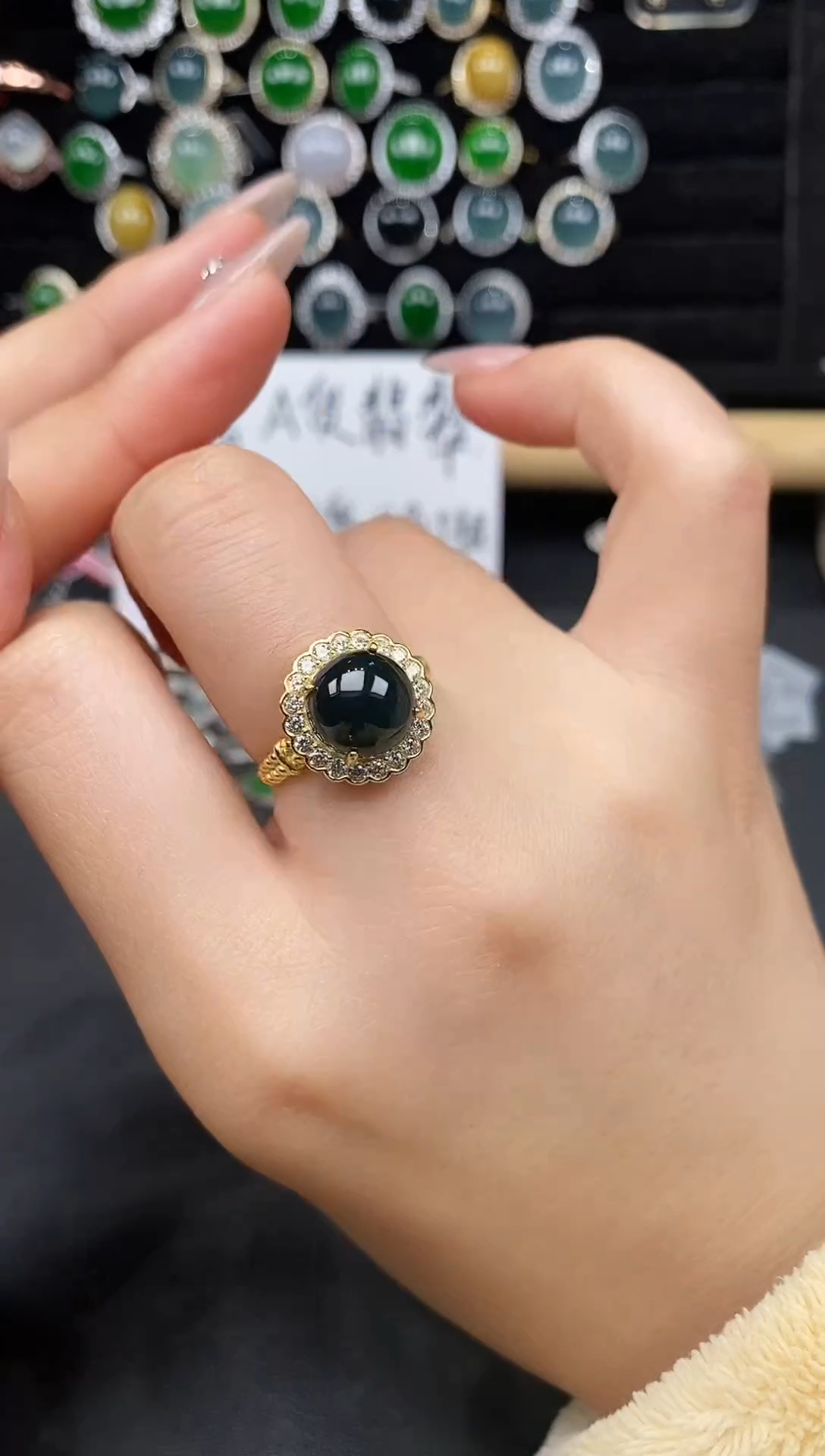 银S925镶嵌戒指翡翠3783