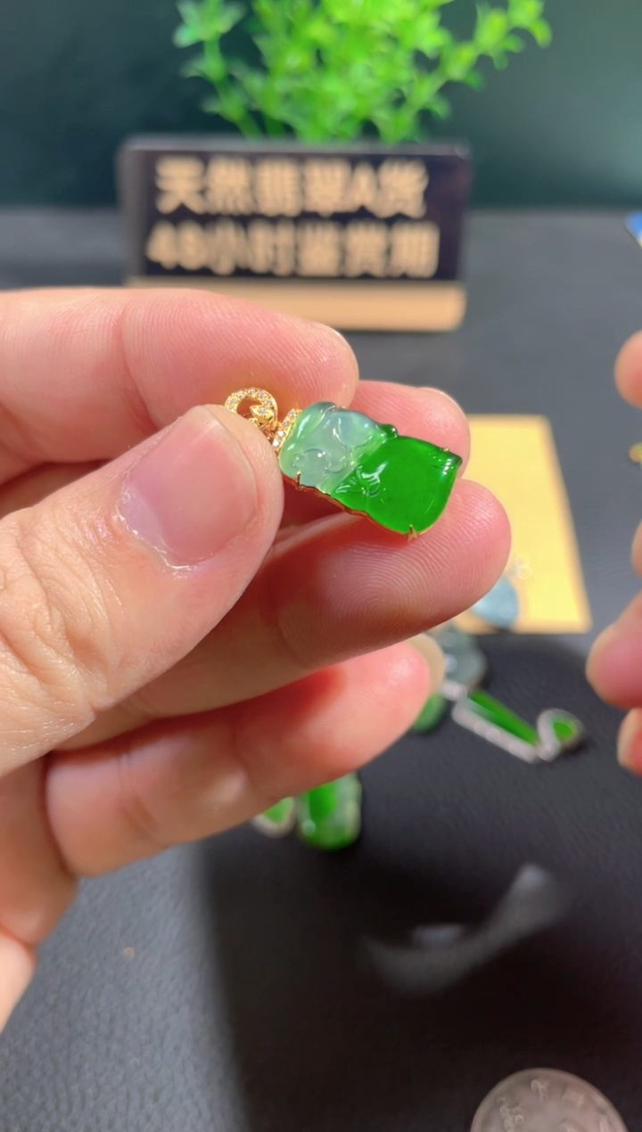 【闪购商品】翡翠颈饰18K金镶嵌翡翠