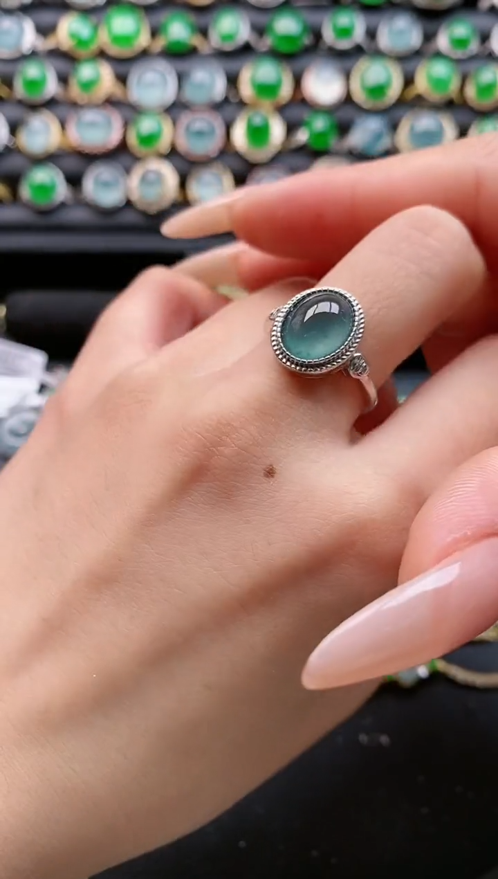 【闪购商品】翡翠戒指银S925镶嵌1111111111