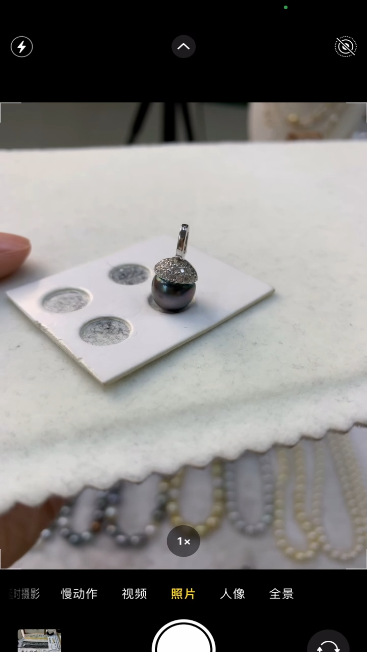 【闪购商品】海水珍珠吊坠(不含链)银S925镶嵌大溪地吊坠9.6mm