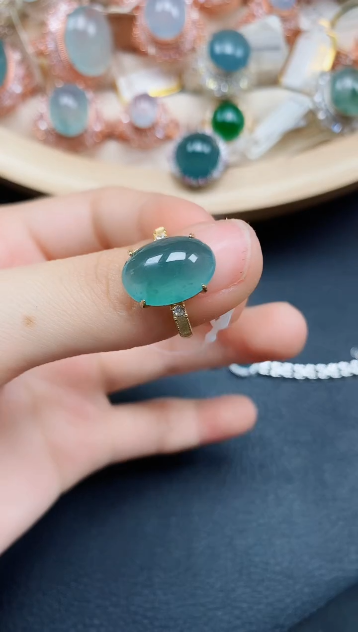 【闪购商品】翡翠戒指银S925镶嵌翡翠