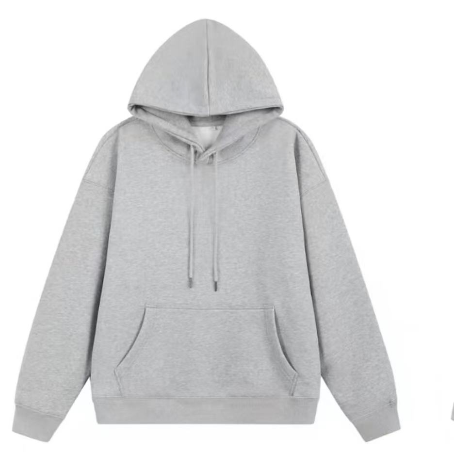 短外套（105）长袖运动休闲连帽宽松加绒灰色套头