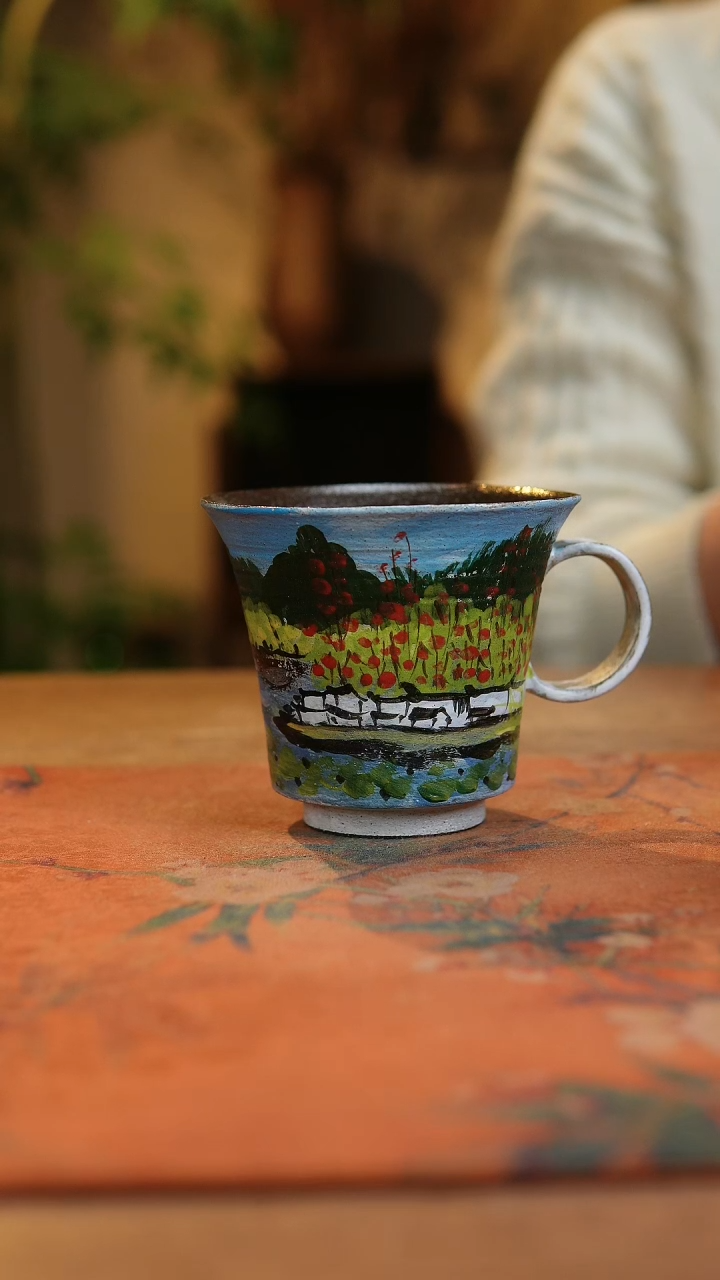 【闪购商品】瓷片1966景德镇手工手绘釉下彩高温瓷