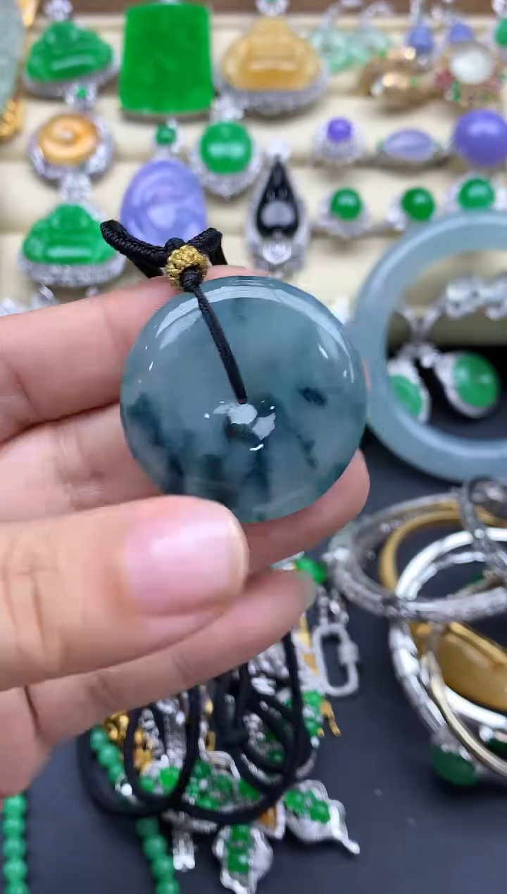 翡翠未镶嵌颈饰465-春日珠宝