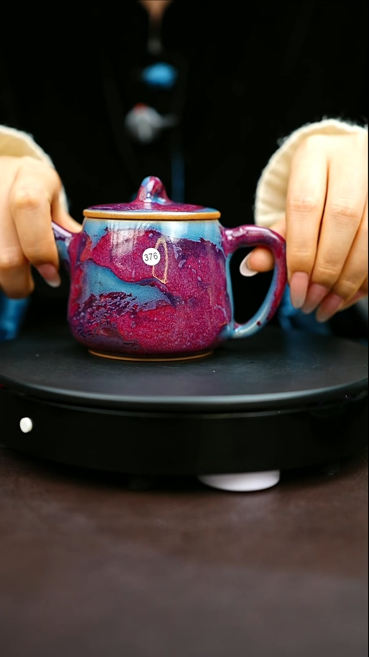 376#原矿钧瓷炉钧釉高石瓢壶