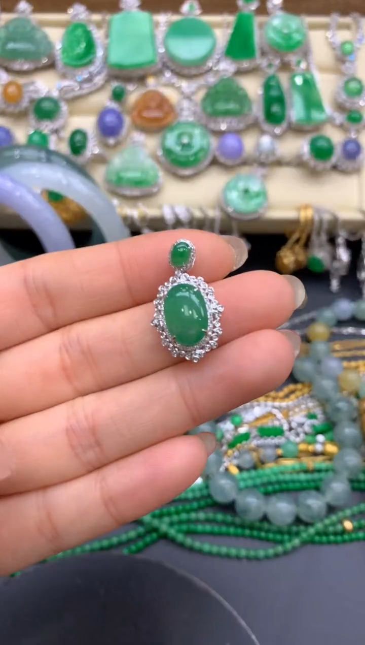 【闪购商品】翡翠颈饰18K金镶嵌316-中国好珍宝