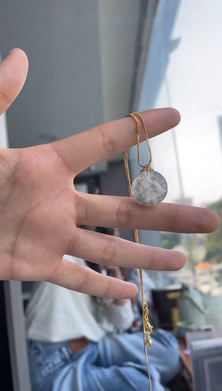 吊坠(不含链)18K金镶嵌翡翠天然缅甸A货翡翠
