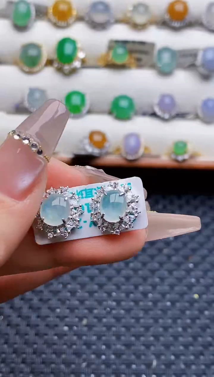 银S925镶嵌戒指翡翠1390