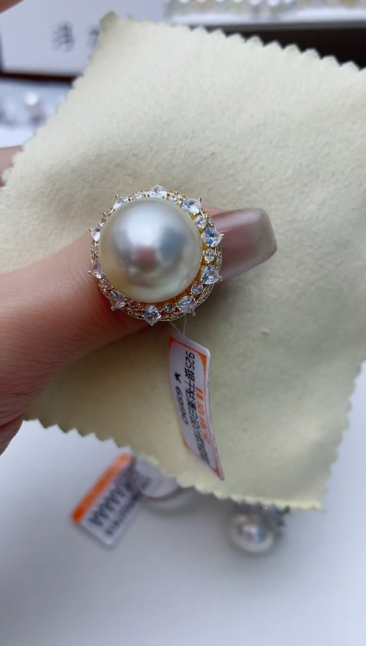【闪购商品】海水珍珠戒指银S925镶嵌A98
