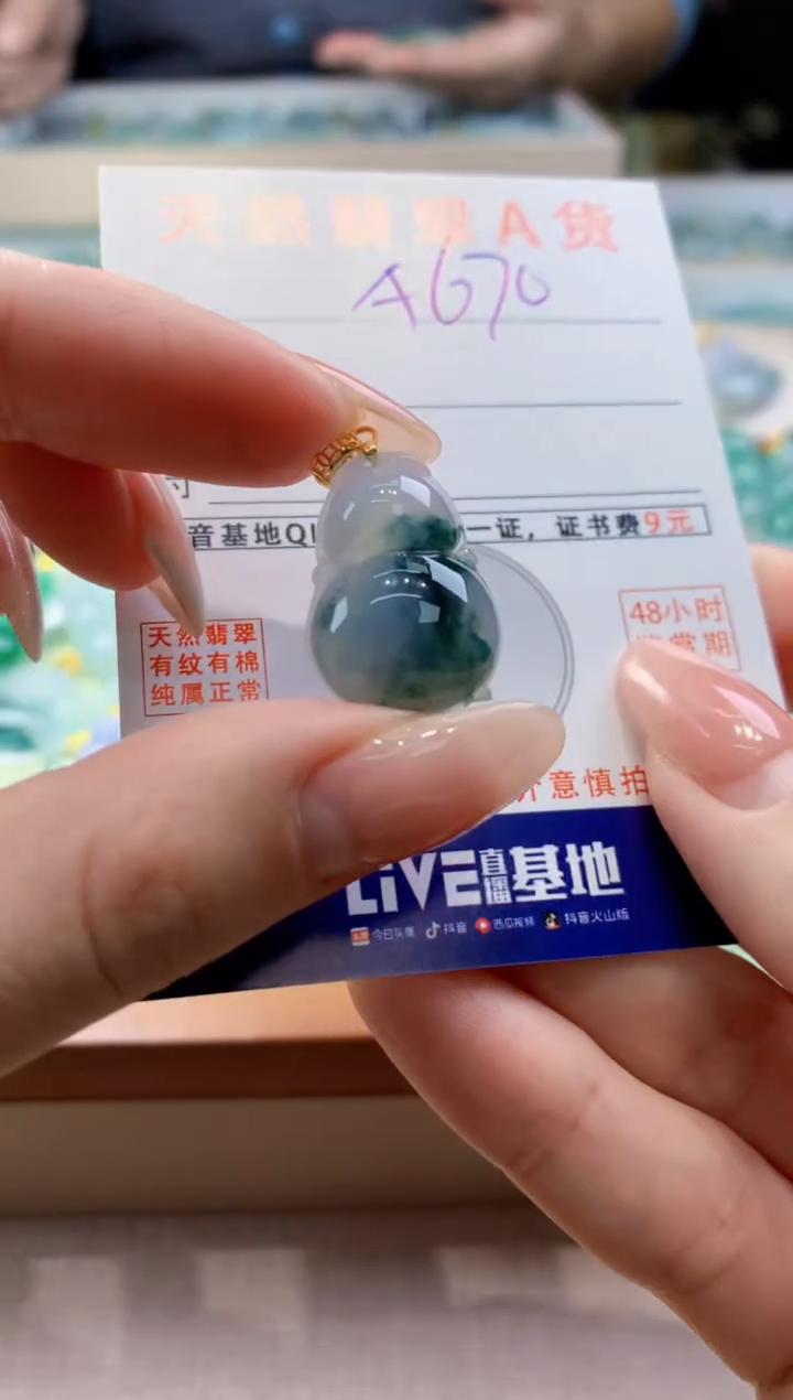 颈饰未镶嵌翡翠天然翡翠挂件 