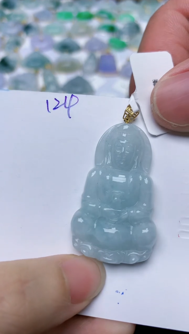 【闪购商品】翡翠颈饰18K金镶嵌天然翡翠A货    