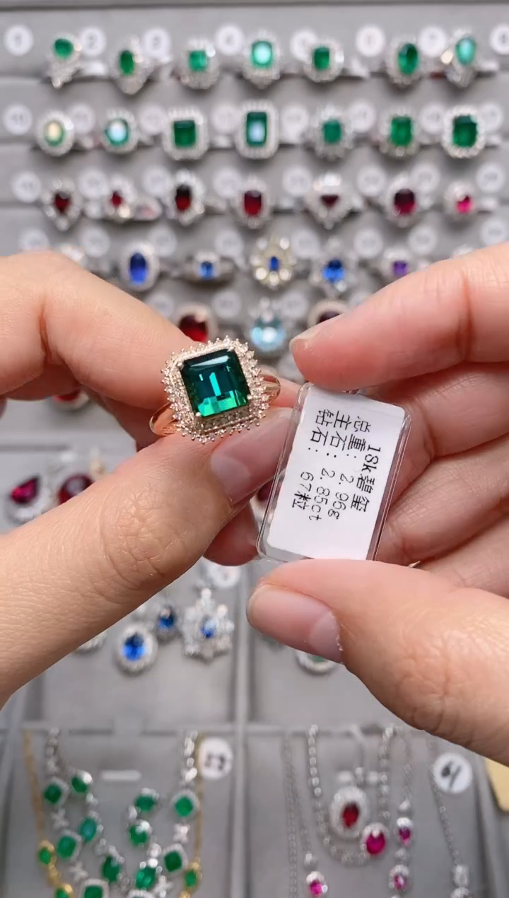 【闪购商品】碧玺18K金戒指18K金镶嵌·