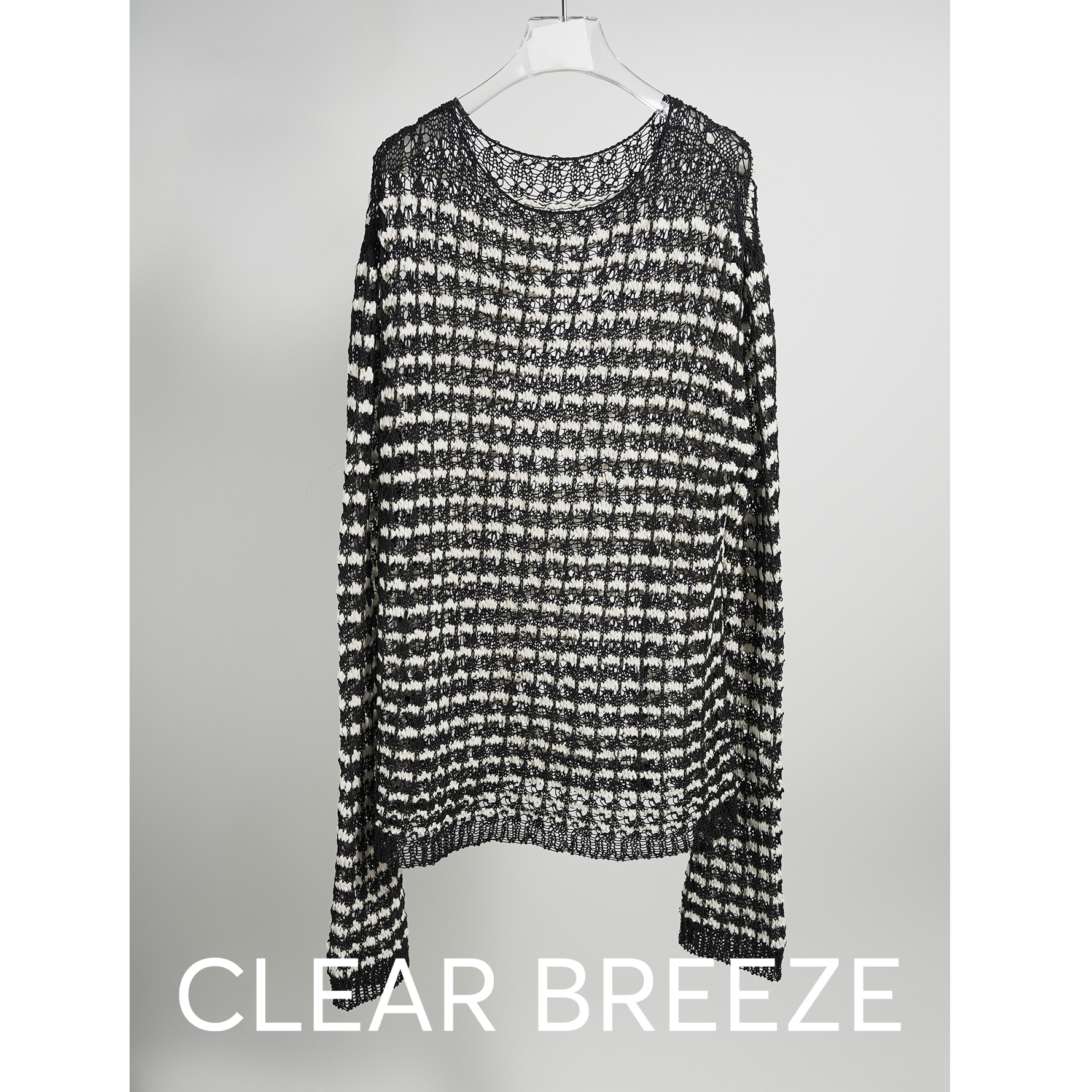 CLEAR BREEZE夏季时尚镂空百搭宽松花色长袖罩衫521281411