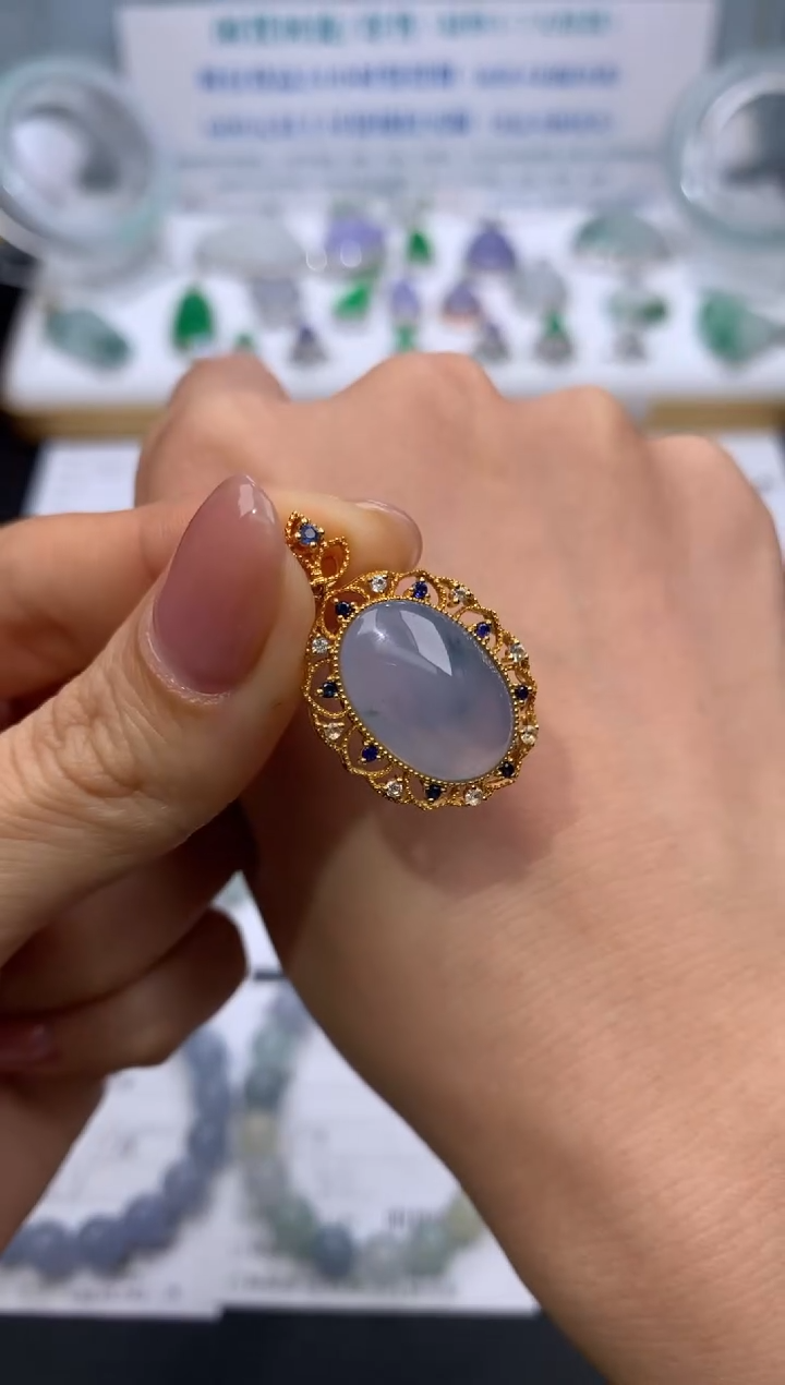 【闪购商品】定制翡翠18K金镶嵌模式推广期24小时鉴赏期