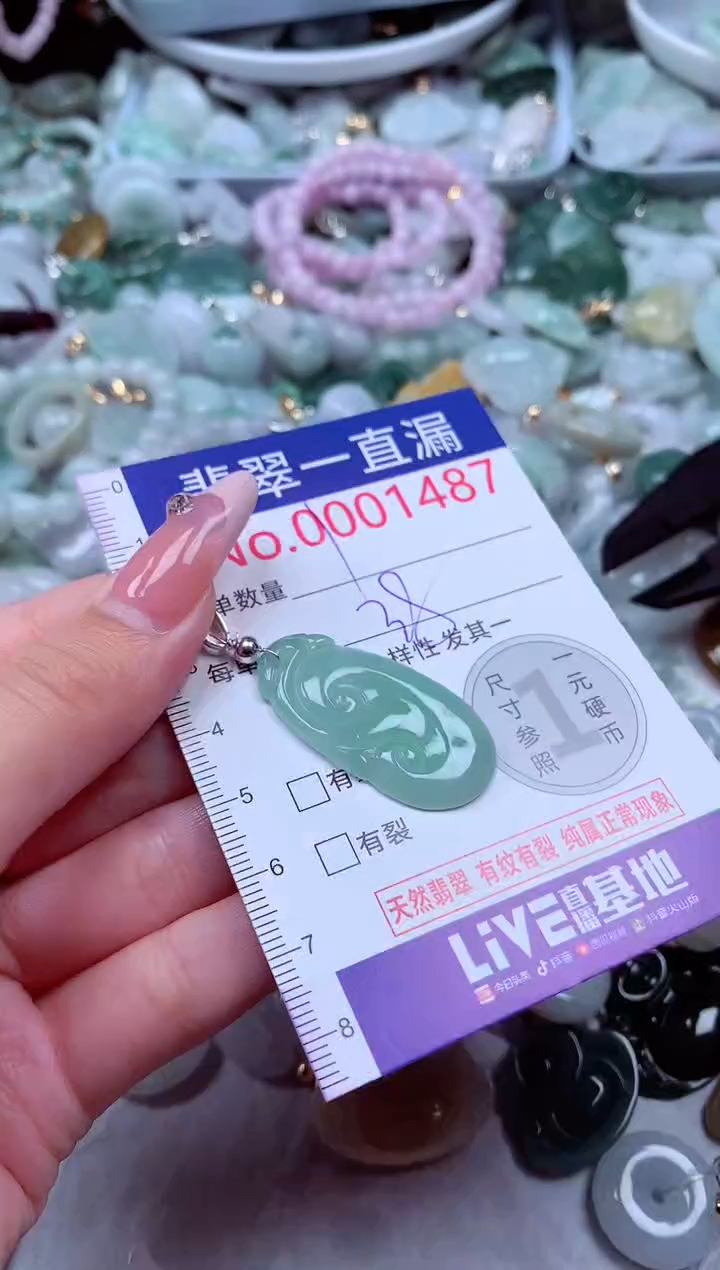 翡翠未镶嵌吊坠(不含链)1487