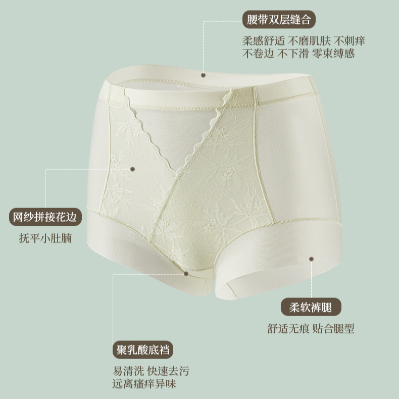 909（85-150）新款女士夏季薄透气塑形收腹提臀内裤高弹三角裤短裤