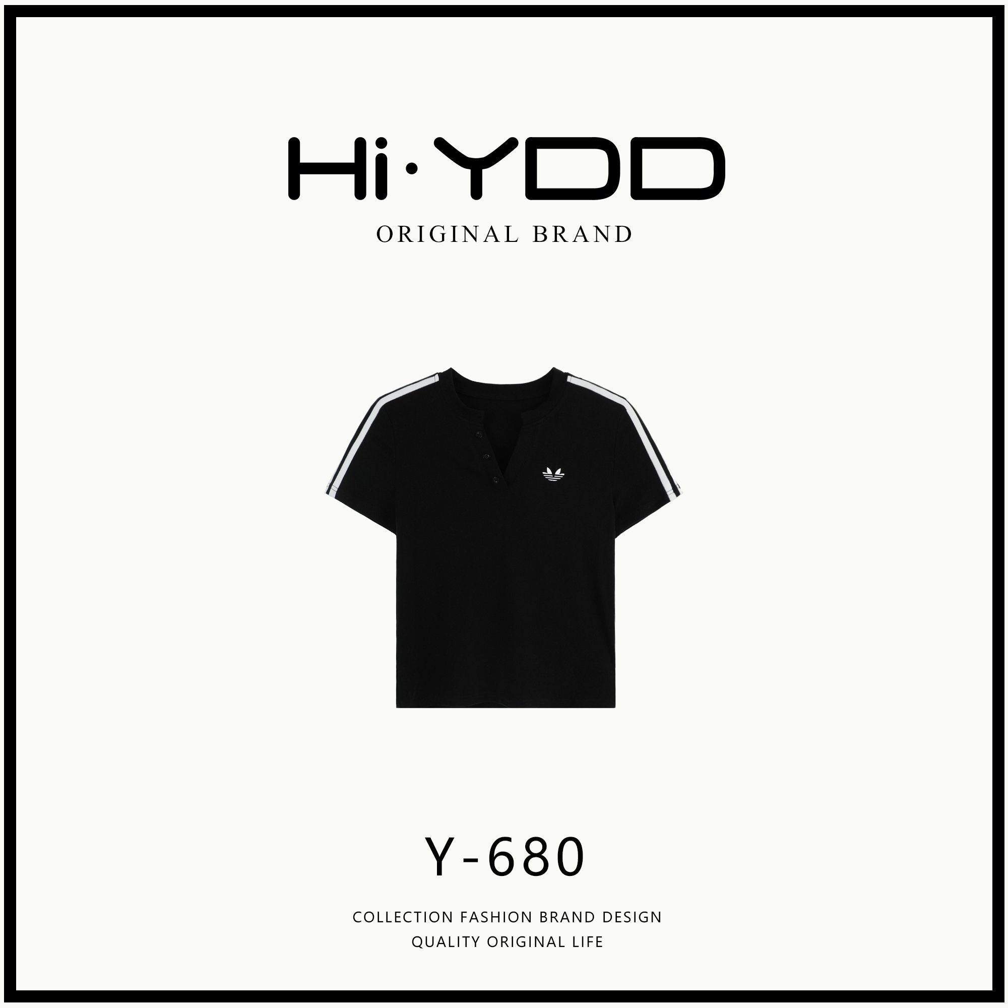 YDD•「Y-680」夏季女时尚运动短袖条纹上衣D-1021