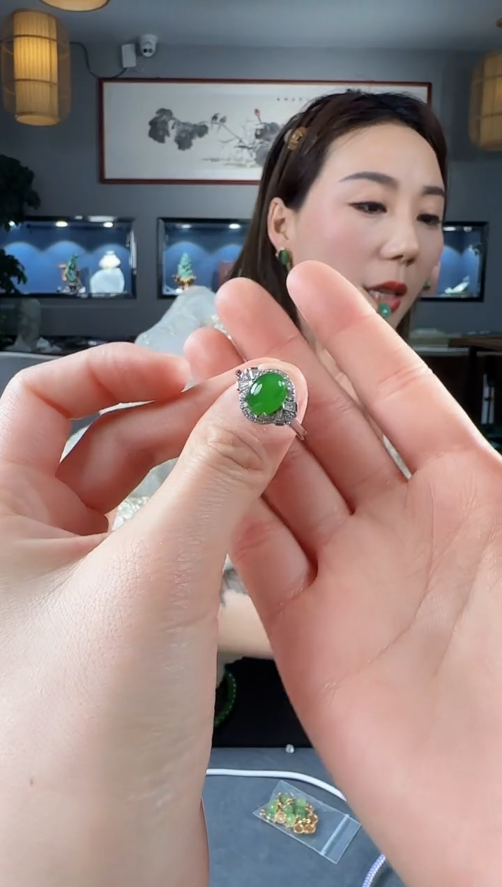 【闪购商品】和田玉戒指银S925镶嵌1