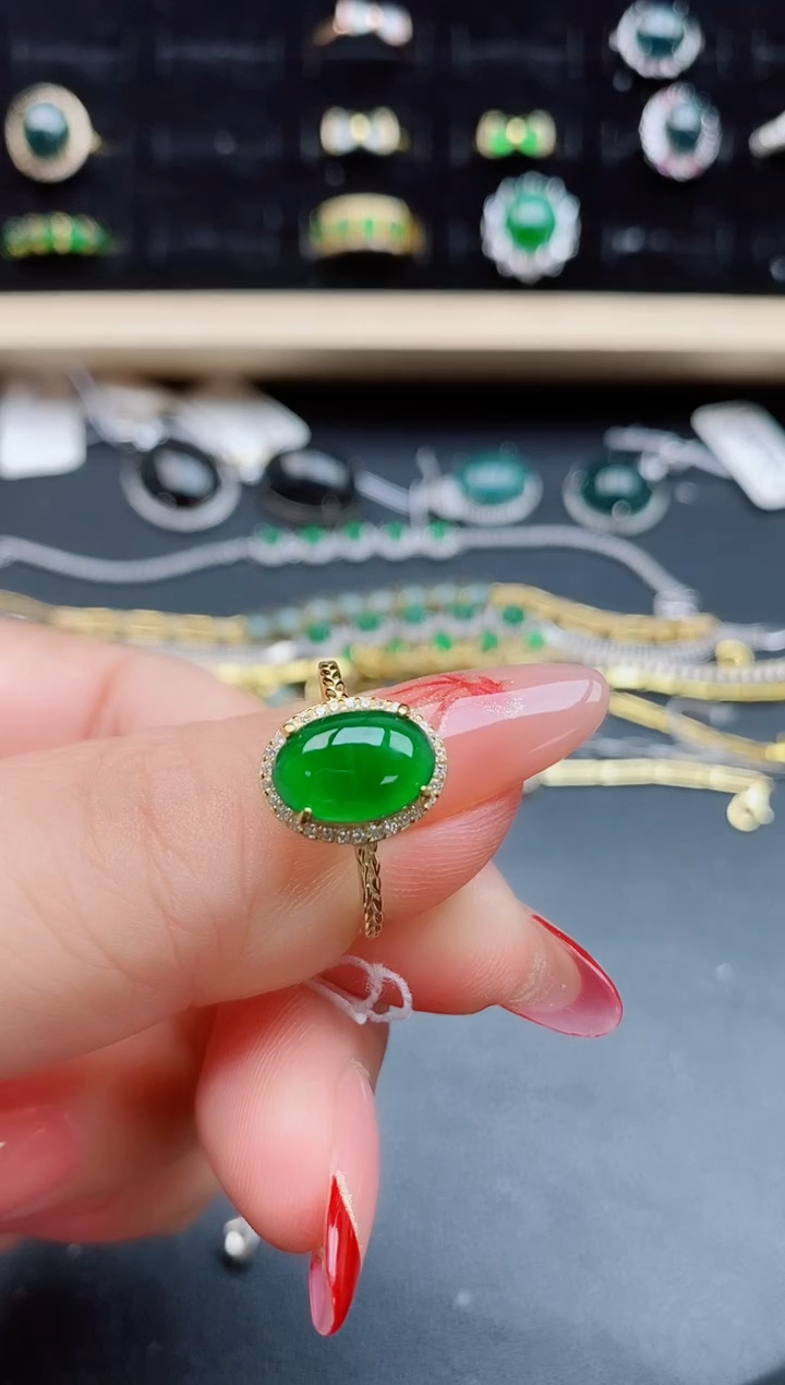 【闪购商品】翡翠戒指银S925镶嵌12121
