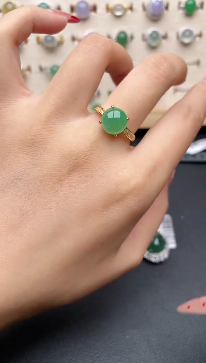 【闪购商品】翡翠戒指银S925镶嵌一物一证一礼盒