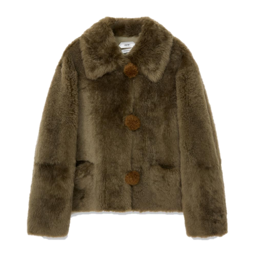 【ONE NINE】IMMI25秋冬新品拉贡羊绒翻领毛球扣外套1103x