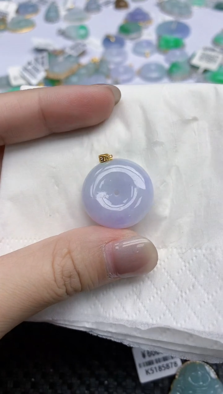 【闪购商品】翡翠颈饰18K金镶嵌天然翡翠A货