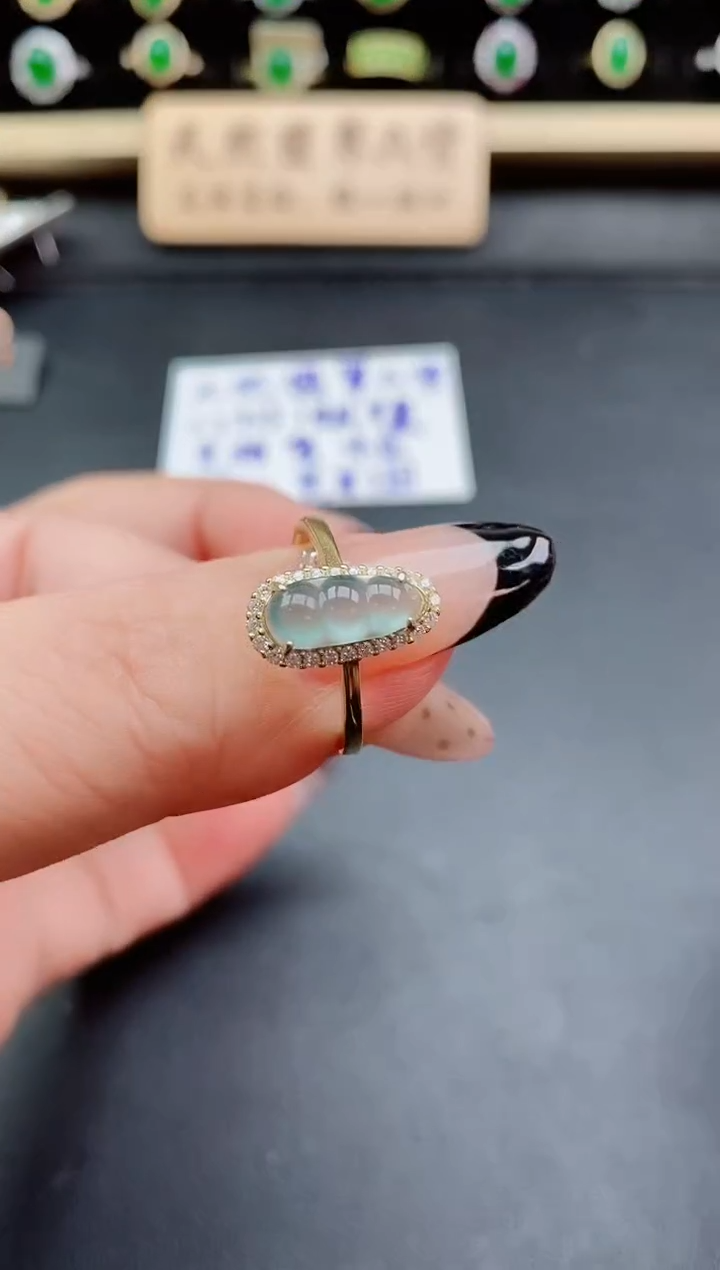 银S925镶嵌戒指翡翠1