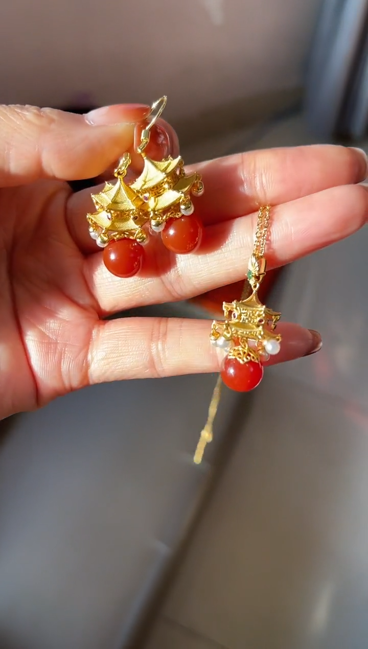 【闪购商品】347号珐琅吊坠+348号珐琅耳钩