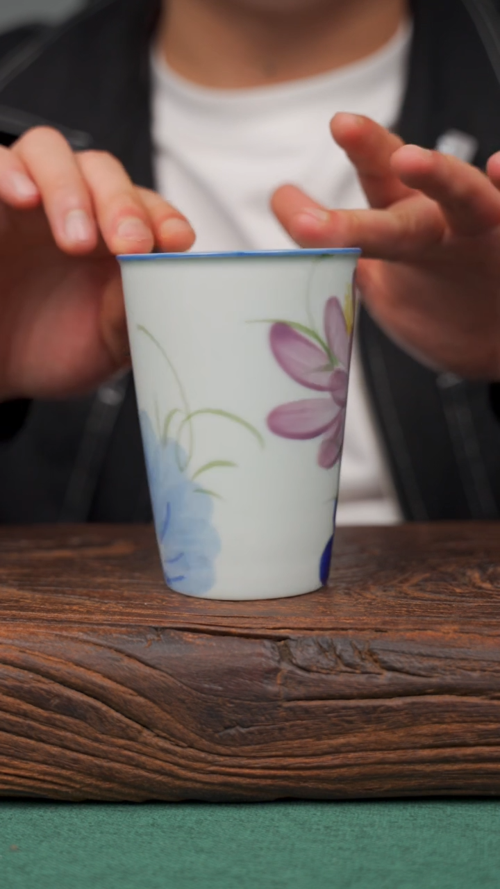 【闪购商品】瓷片39寻一缕瓷香杯釉下手工手绘瓷器