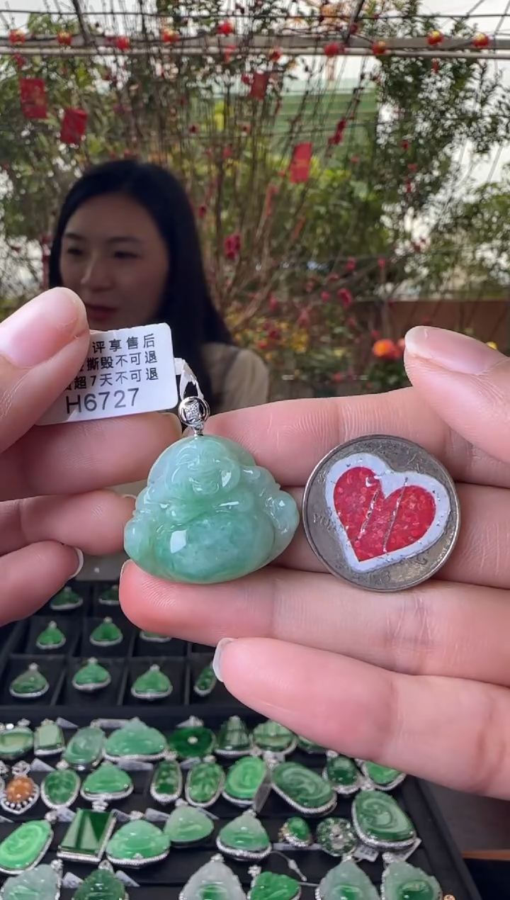 【闪购商品】翡翠颈饰18K金镶嵌H6727佛公