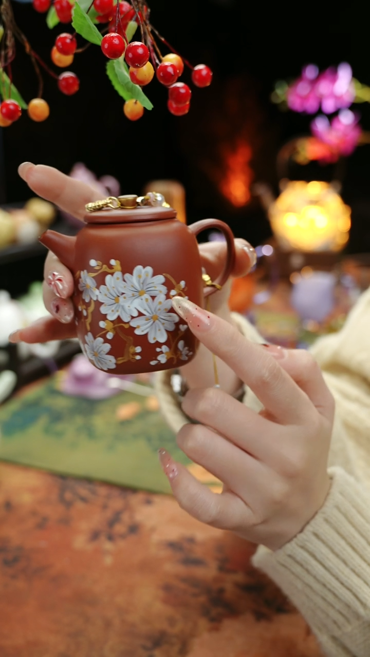 【闪购商品】紫砂手绘小雏菊+滴流1条