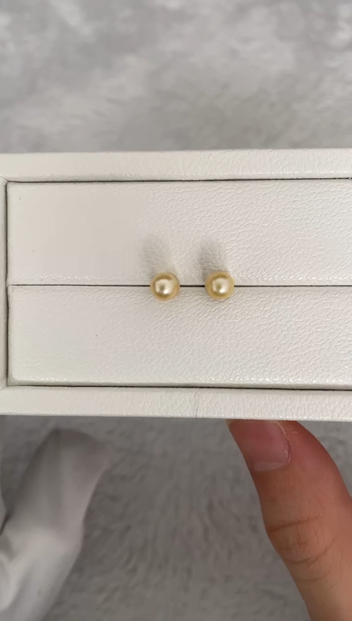 项链银S925镶嵌海水珍珠AK羽皇金素钉5-5.5mm