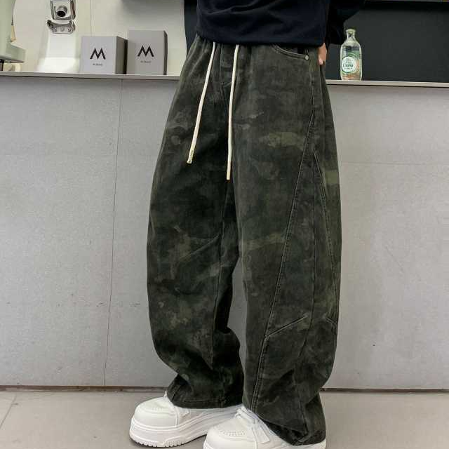 999-1220/5266  设计感迷彩男宽松百搭阔腿裤