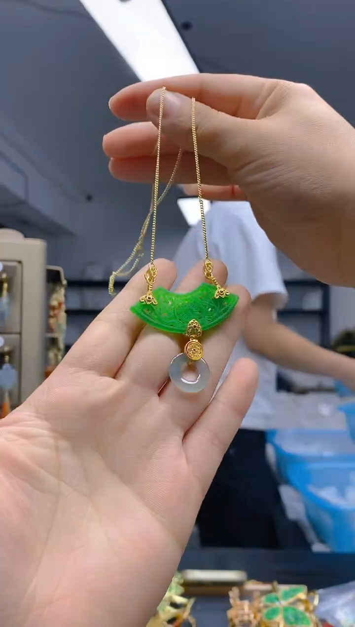 【闪购商品】翡翠耳饰合金228翡翠锁骨链