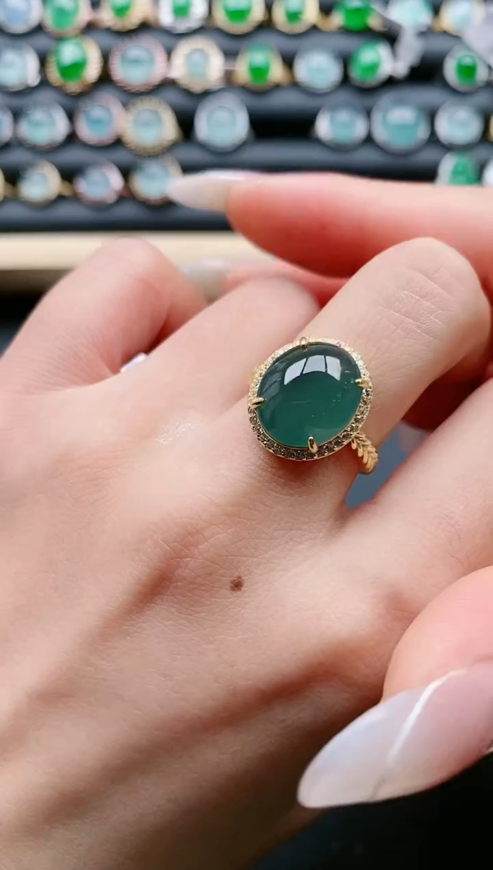 【闪购商品】翡翠戒指银S925镶嵌11111