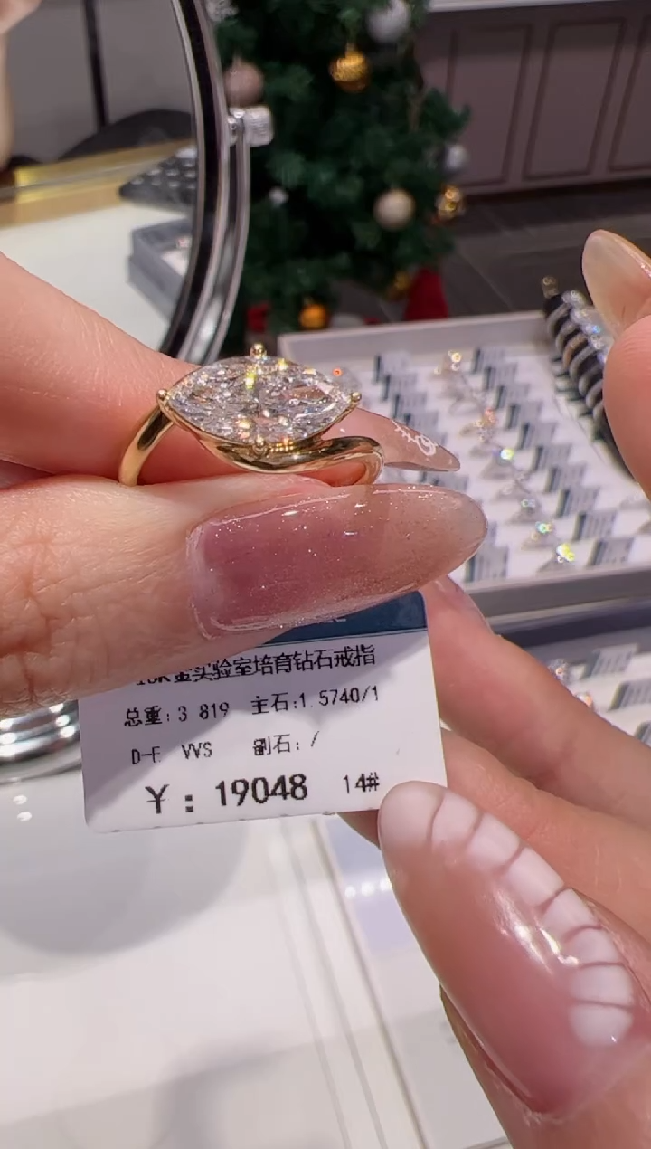 【闪购商品】实验室培育钻石18K金镶嵌@@