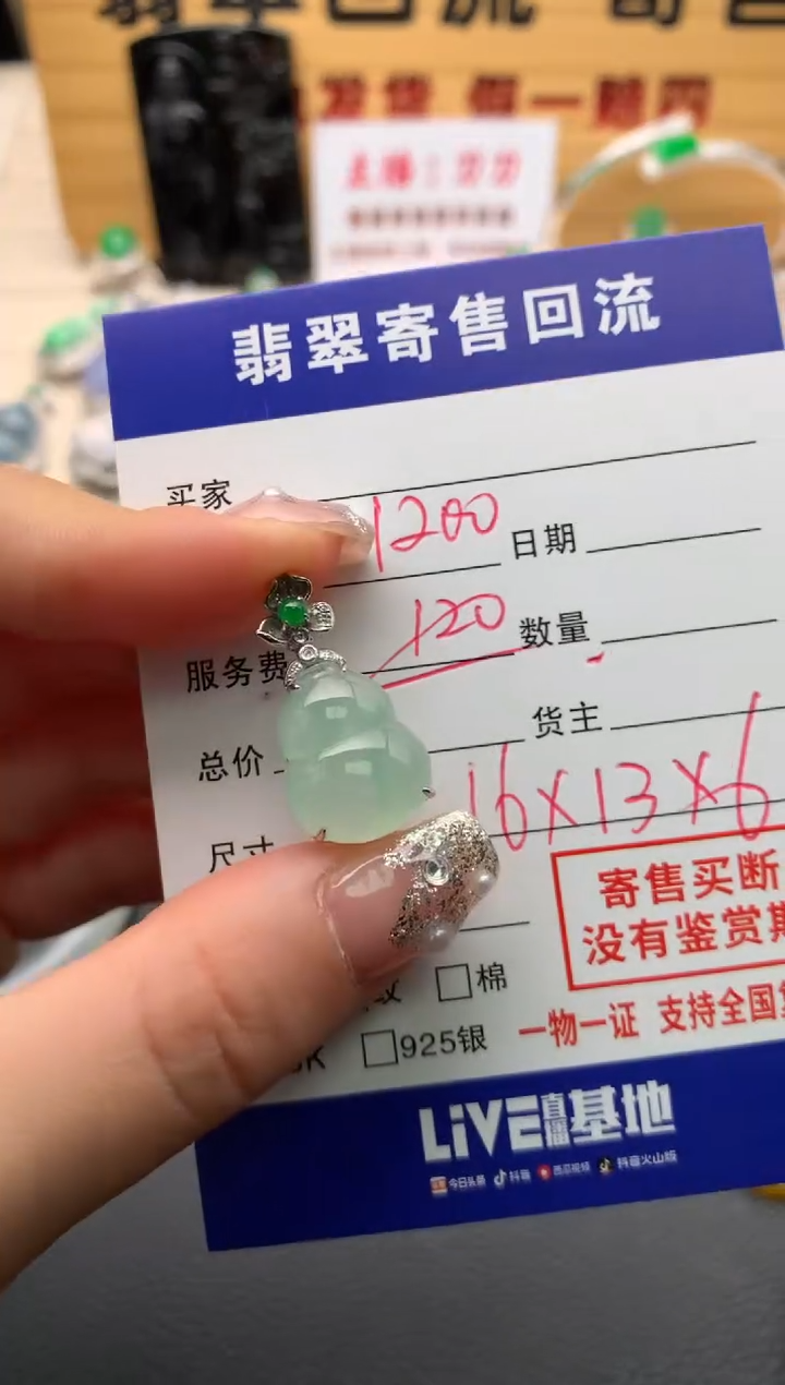 【闪购商品】翡翠颈饰18K金镶嵌21012440