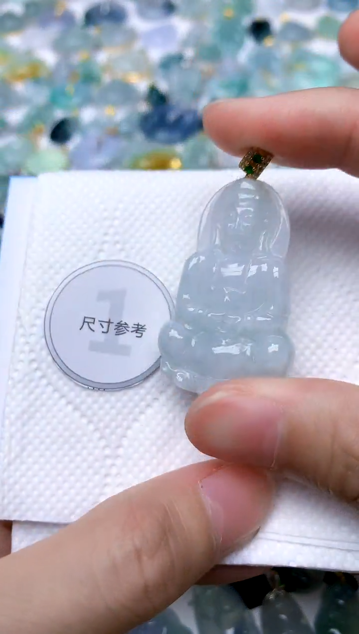 颈饰银S925镶嵌翡翠天然A货翡翠